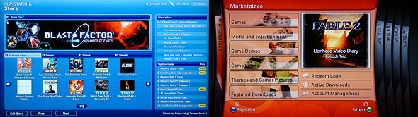 PlayStation Store vs Xbox Live Marketplace